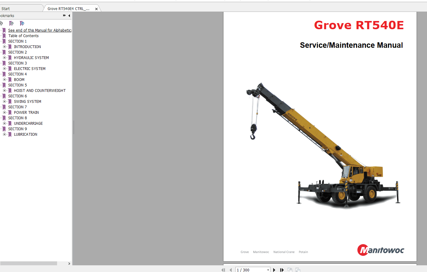 Grove RT540E4 CTRL414 02 Service Manual 2