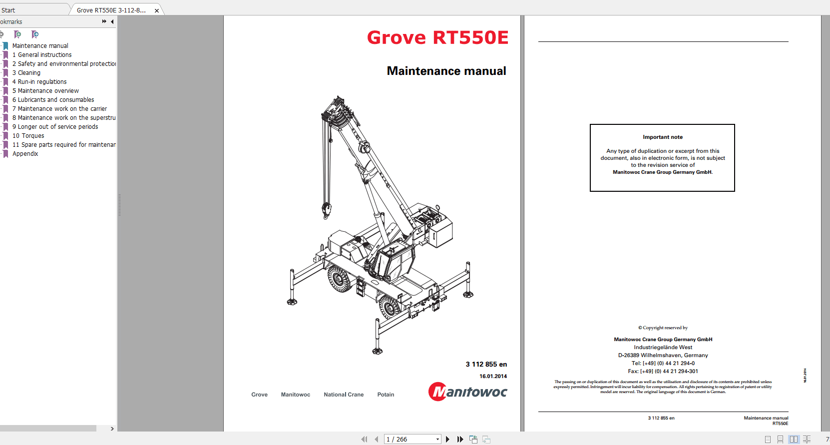 Grove RT550E 3 112 855EN Maintenance Manual 1
