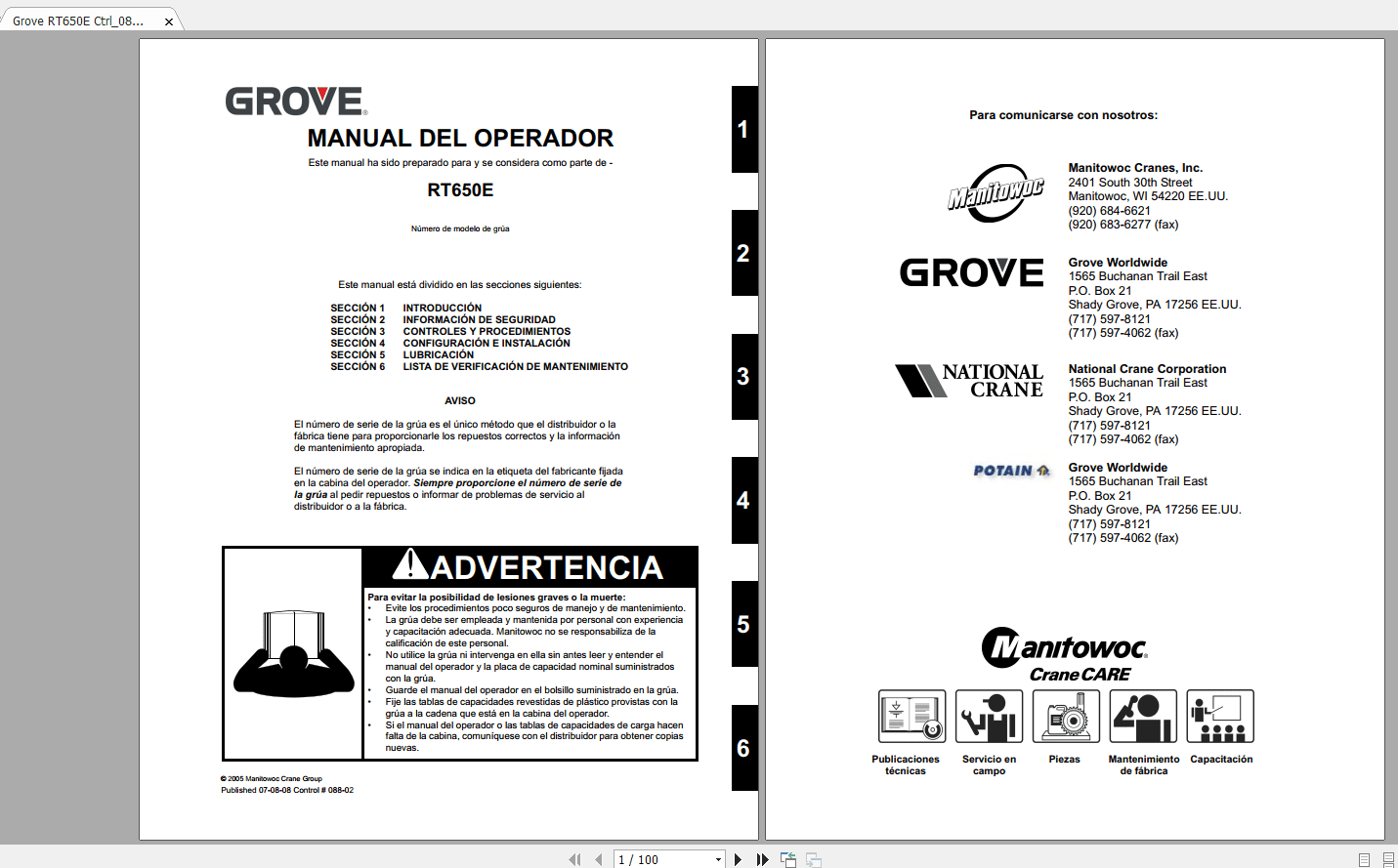 Grove RT650E Ctrl088 02 Operators ManualSpanish 1