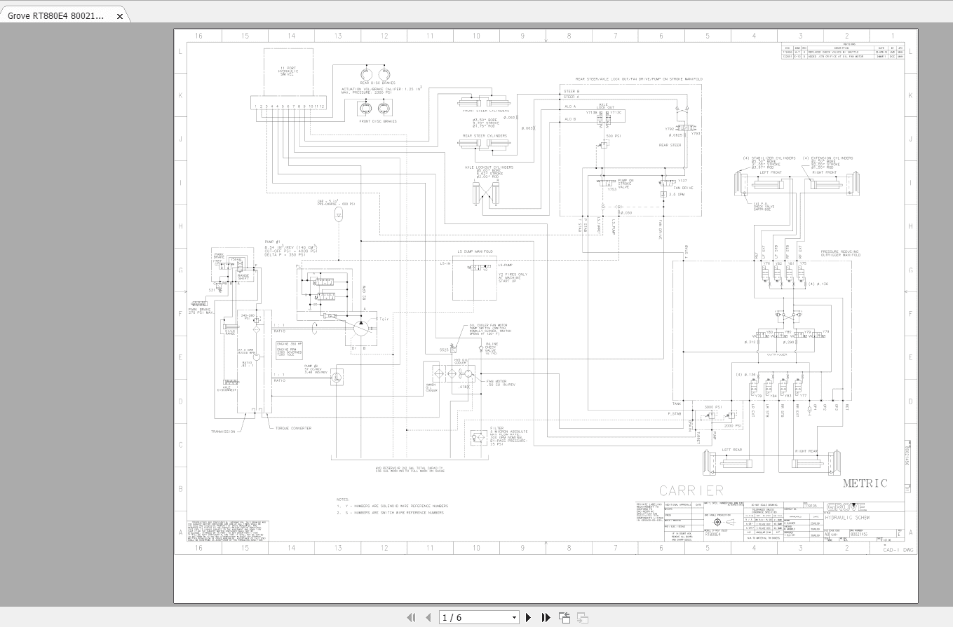 Grove RT880E4 80021456Rev E Hydraulic Schematic 2