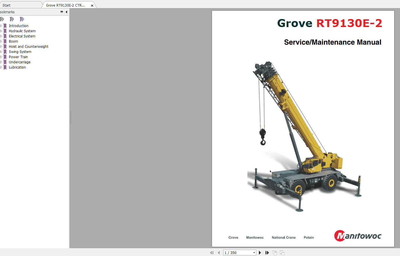 Grove RT9130E 2 CTRL345 03 Service Maintenance Manual