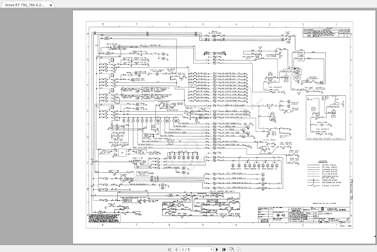 Grove RT 750760 6 294 013976REV G ElectricalSchematic Diagram