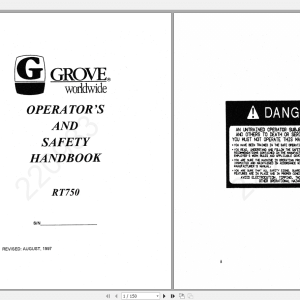 Grove RT 750 220983 Operators Safety Handbook