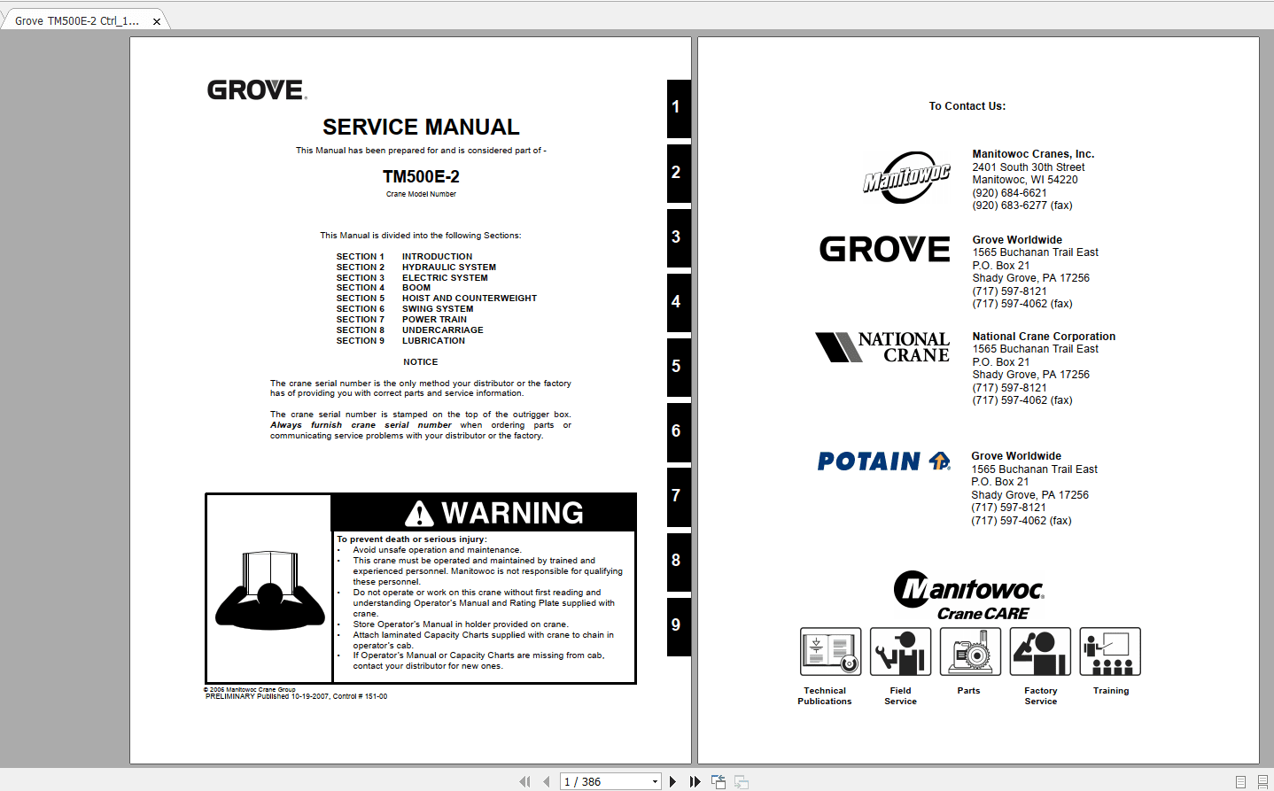 Grove TM500E 2 Ctrl151 00 Service Manual 3