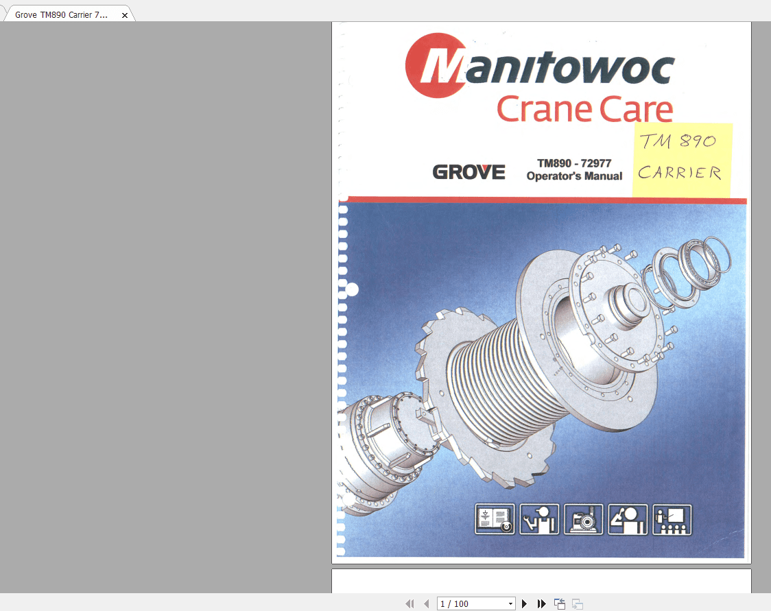 Grove TM890 Carrier 72977 Operators Manual