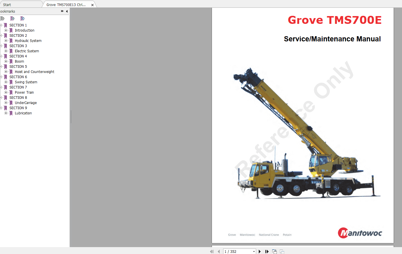Grove TMS700E13 Ctrl512 01 Service Maintenance Manual 1
