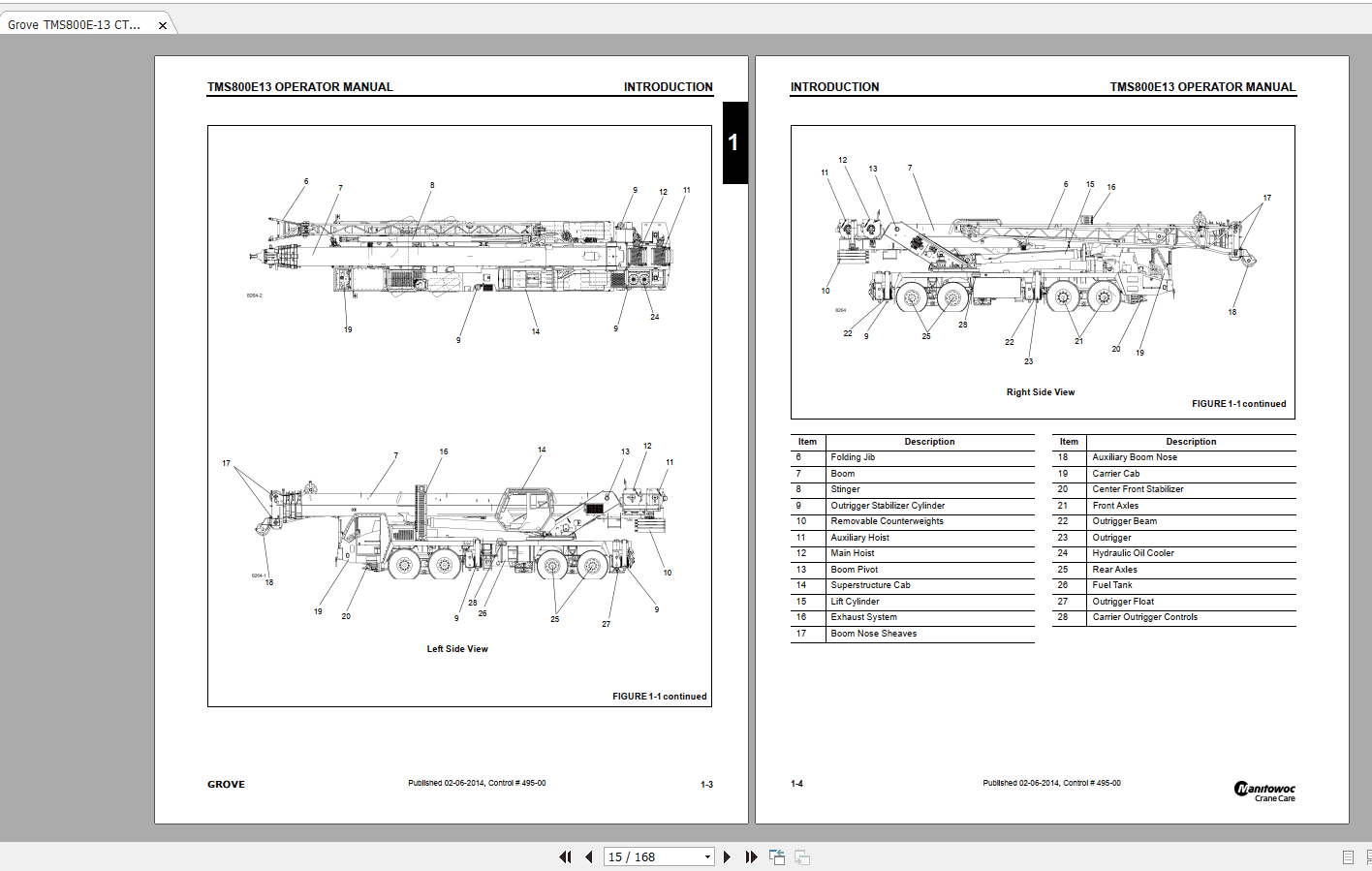 Grove TMS800E 13 CTRL495 00 Operators ManualWarn up Procedures 5