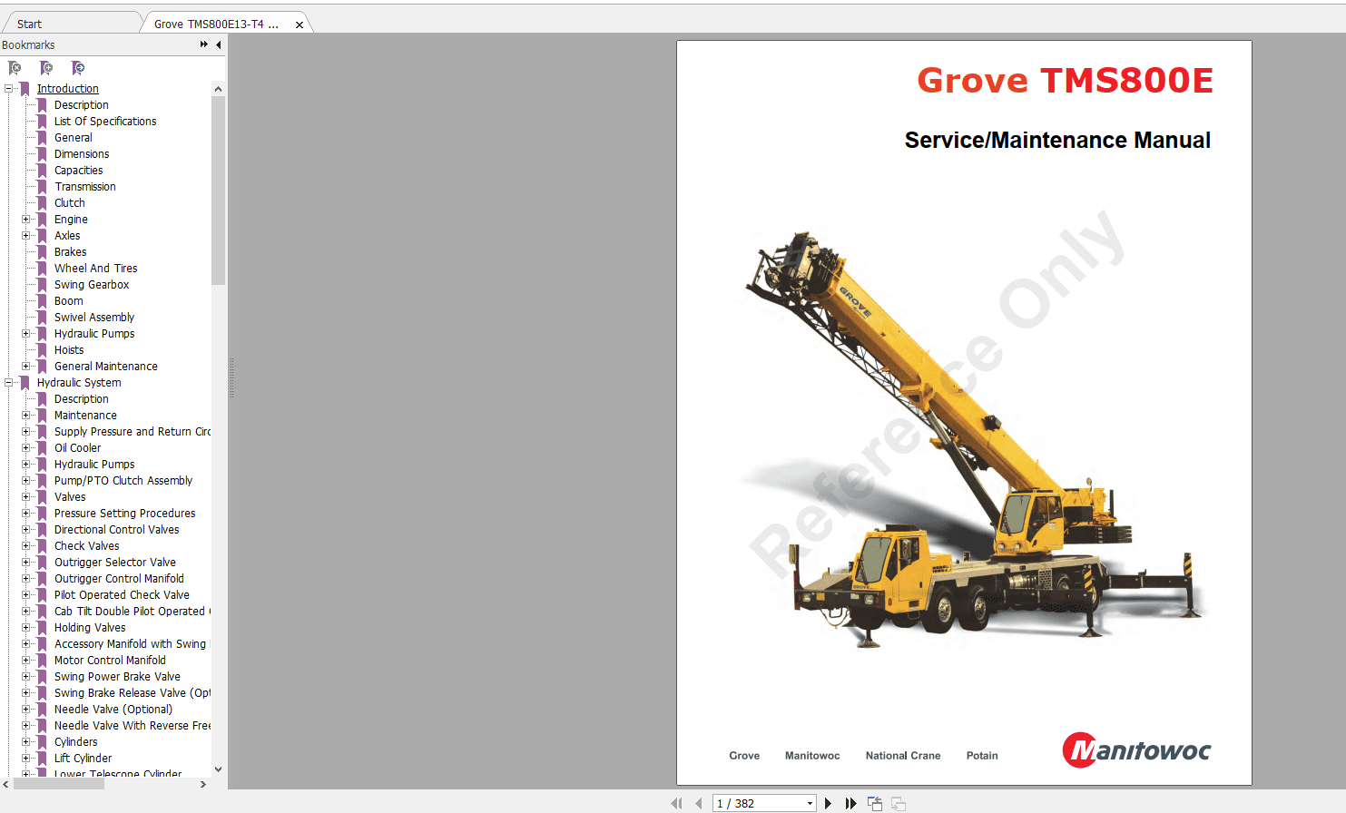 Grove TMS800E13 T4 CTRL496 00 Service Maintenance Manual 3
