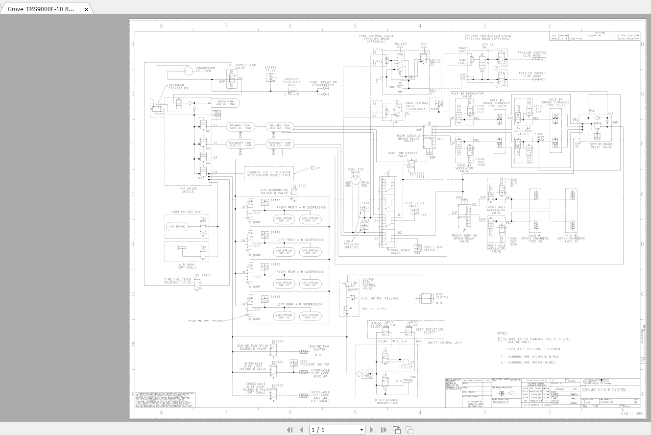 Grove TMS9000E 10 80046638Rev B Air System Schematic