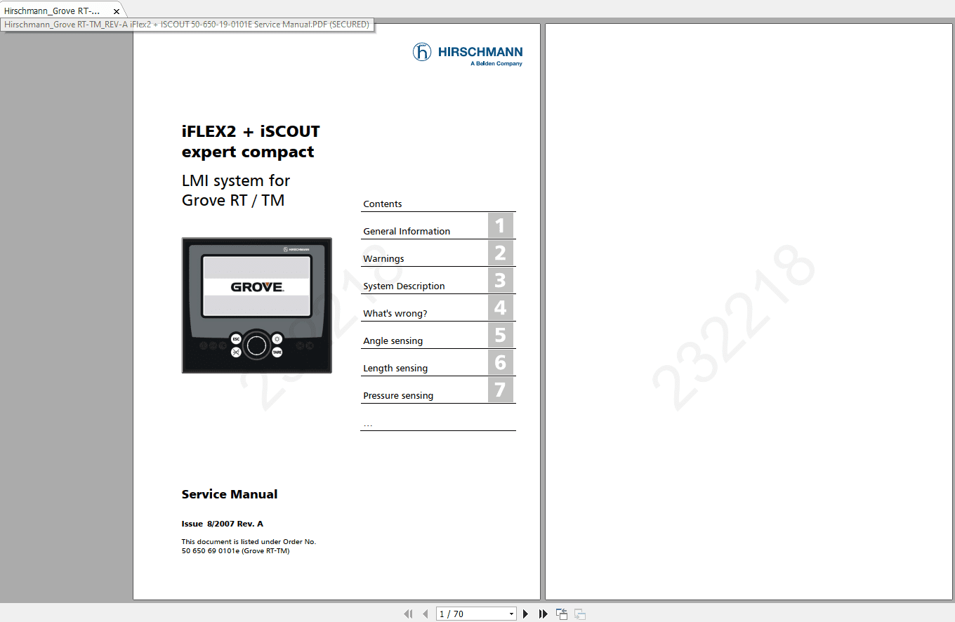 HirschmannGrove RT TMREV A iFlex2 ISCOUT 50 650 19 0101E Service Manual