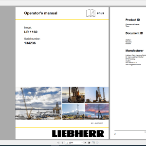 Liebherr Crawler Crane LR 1160 134236001EN Operators Manual