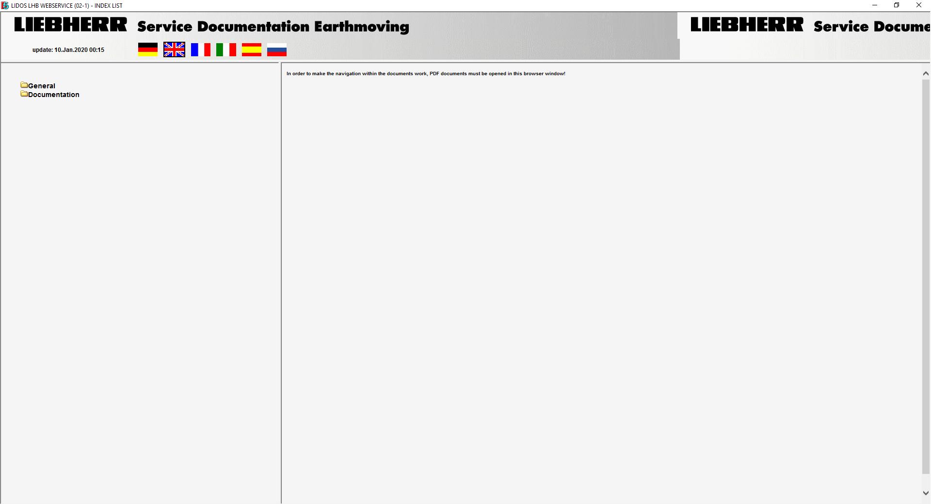 Liebherr Lidos Parts and Service Documentation Offline Updated 0120206