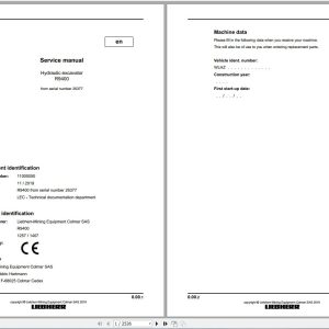Liebherr Mining Excavators Service Manual New Updated 1120194