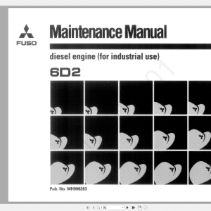Manitowoc Crane 6D2 Diesel Engine MH998283 Maintenance Manual