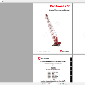 Manitowoc Crane 777 7771126 CTR045 08 Service Maintenance Manual
