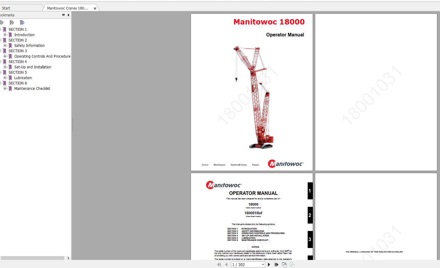 Manitowoc Cranes 18000 18001031CTR032 23 Operator Manual