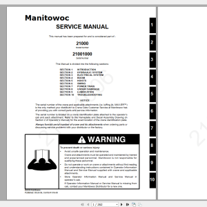 Manitowoc Cranes 21000 21001000CTR016 08 Service Manual 1