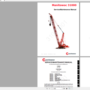 Manitowoc Cranes 31000 31001001CTR077 03 Service Maintenance Manual