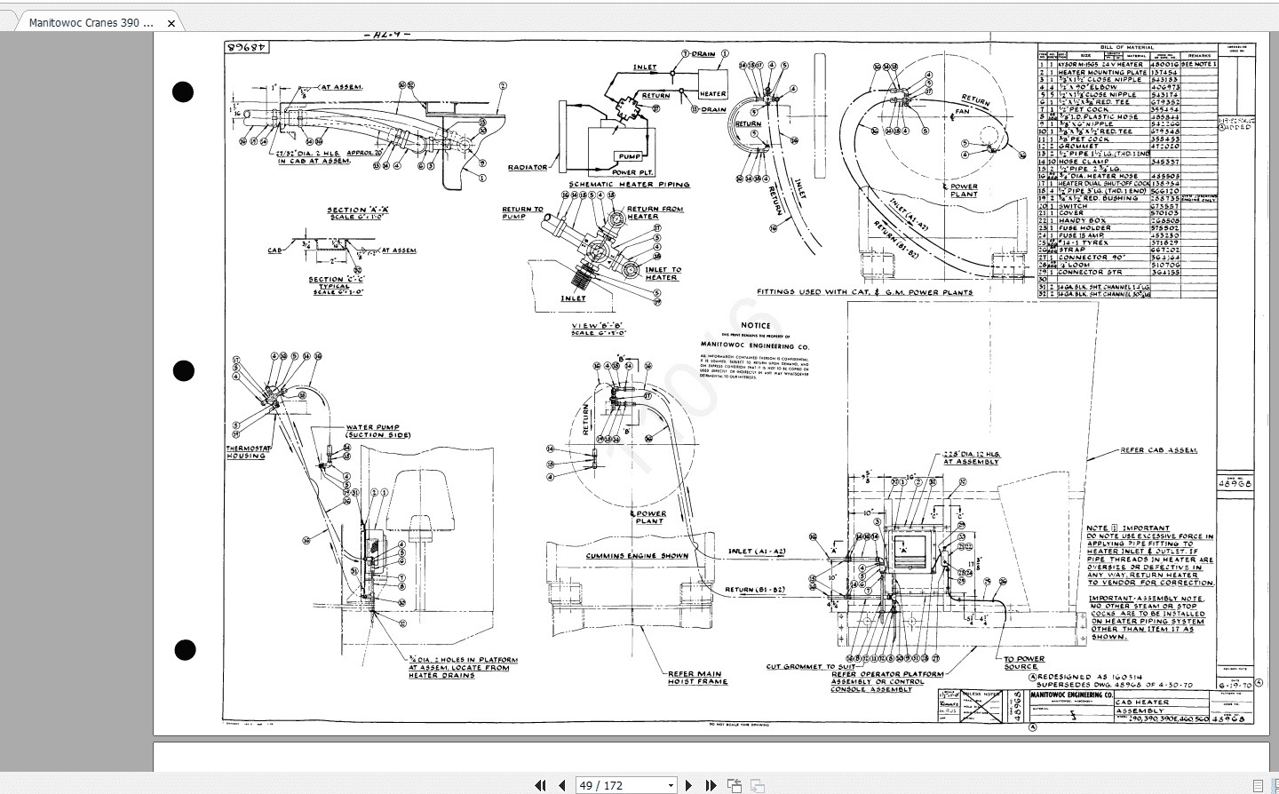 Manitowoc Cranes Model 390E HOIST Service Parts Manual 4