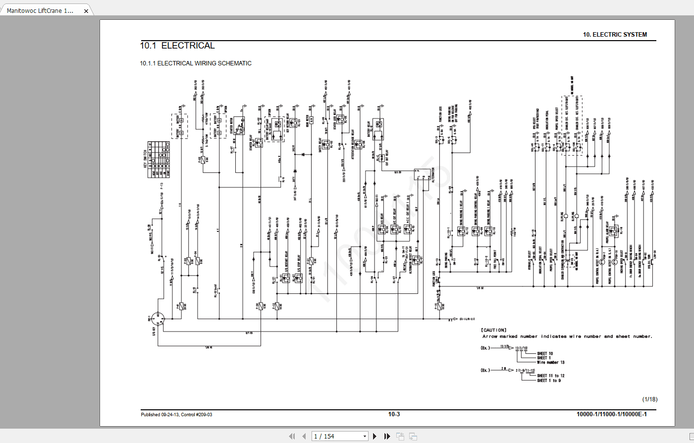 Manitowoc LiftCrane 10000 111000 110000E 1 ELECTRICAL SCHEMATICS