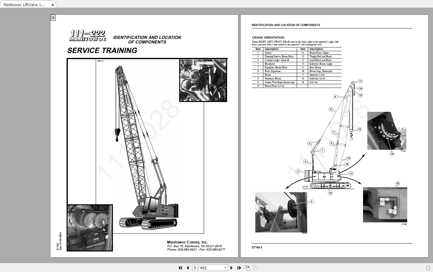 Manitowoc LiftCrane 111 1111028 Service Technical Manual2014