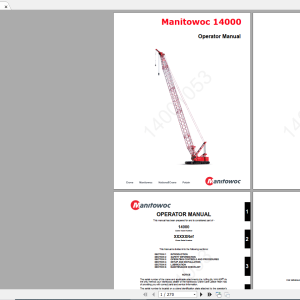 Manitowoc LiftCrane 14000 CTR064 23 14001053 Operators Manual