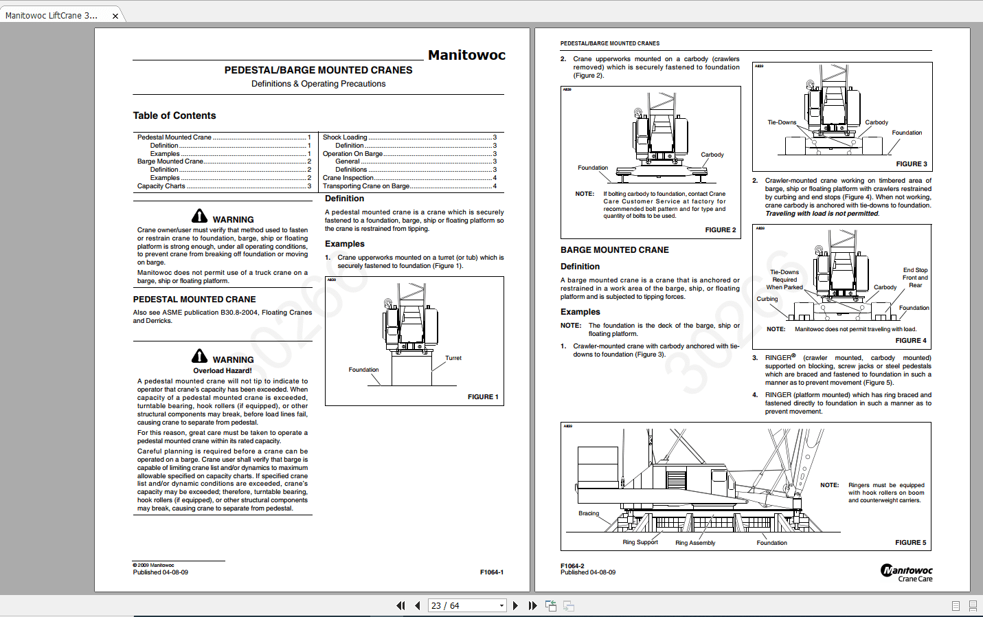 Manitowoc Cranes Model 3000_3000W Service & Parts Manual