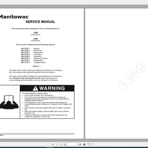 Manitowoc LiftCrane 3000 336909 30 2016 Service Manual