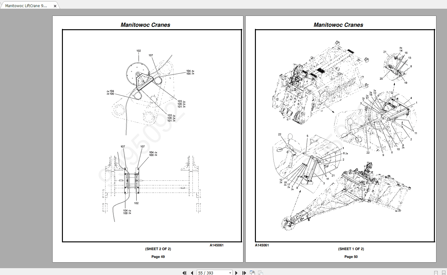 Manitowoc 999 Luffing Jib Attachment Operators & Parts Manual