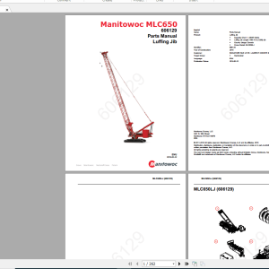 Manitowoc LiftCrane MLC 650 Luffing Jib 606129 Parts Manual