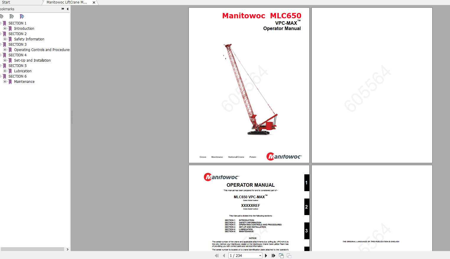 Manitowoc LiftCrane MLC 650 VPC MAX 605564CTR231 13 Operators Manual