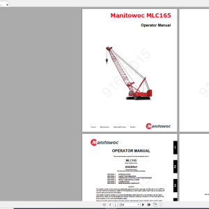Manitowoc LiftCrane MLC165 91651015CTR220 09 Operators Manual