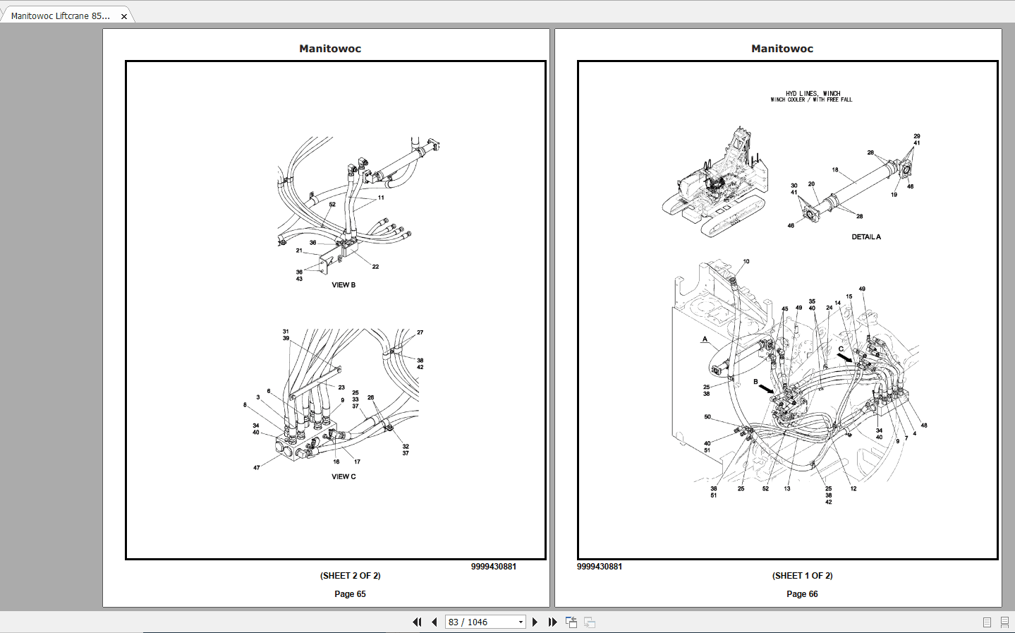 Manitowoc Liftcrane 8500 1 8500REF Parts Manual2011 2
