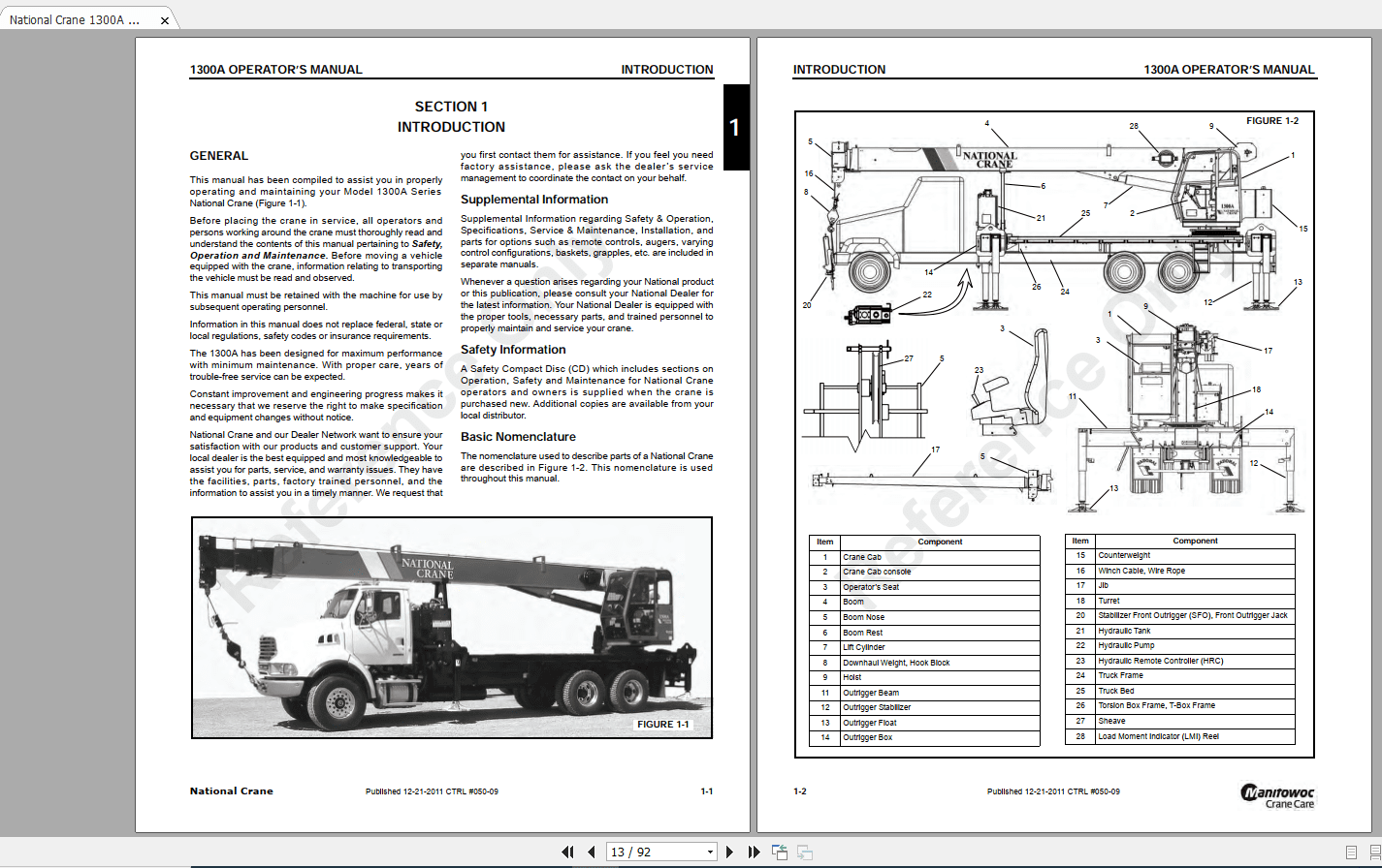 National Crane 1300A CTRL050 09571 Operators Manual 2