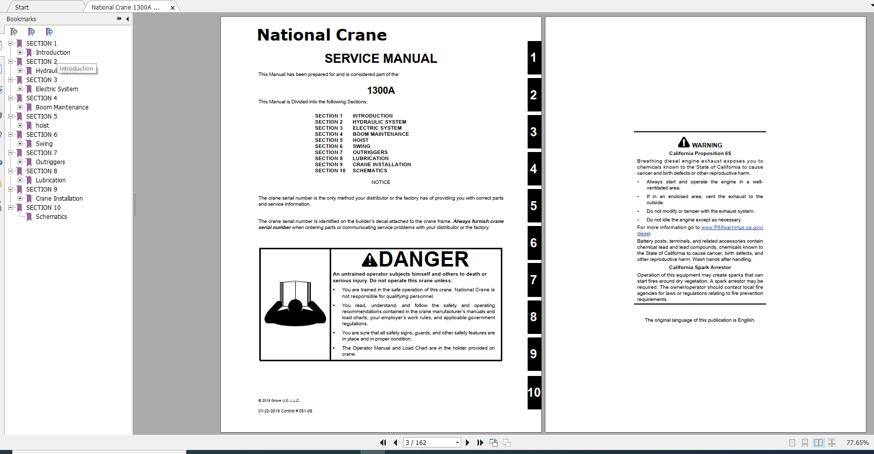 National Crane 1300A CTRL051 08641 01 Service Manual 1