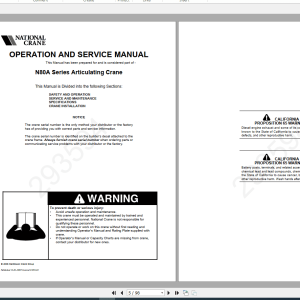 National Crane N80A 293594CTR058 01571 00 Operators Service Manual