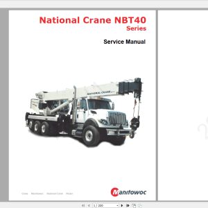National Crane NBT40 CTRL287 11 Service Manual