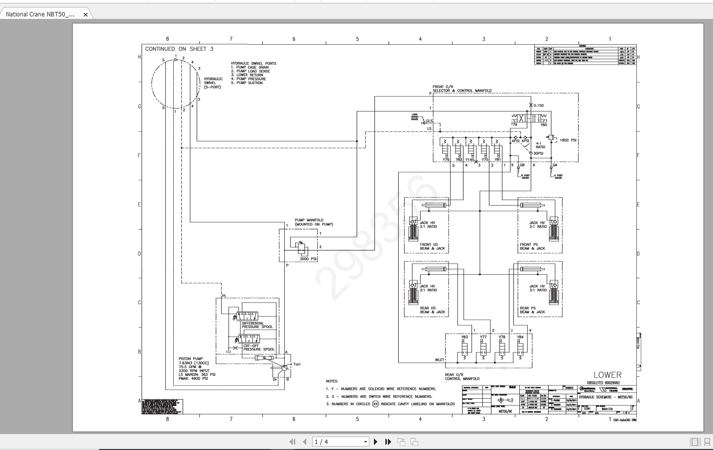 National Crane NBT50NBT60 80041734Rev E Hydraulic Schematic