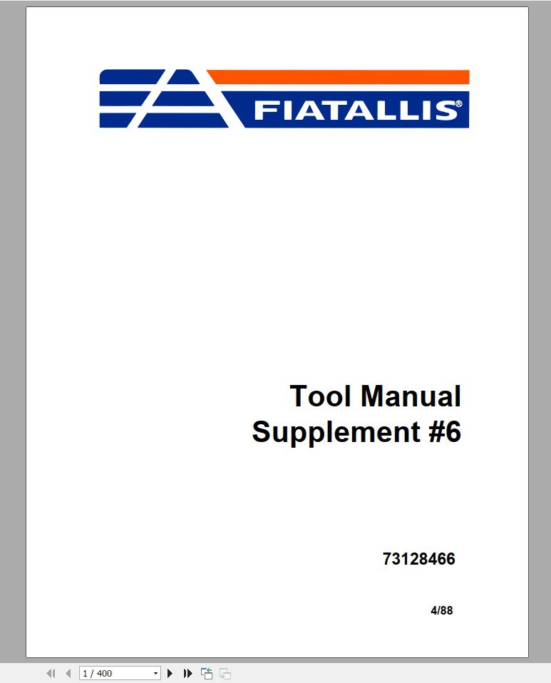 New Holland Fiatallis Tool Manual Supplement 673128466 1