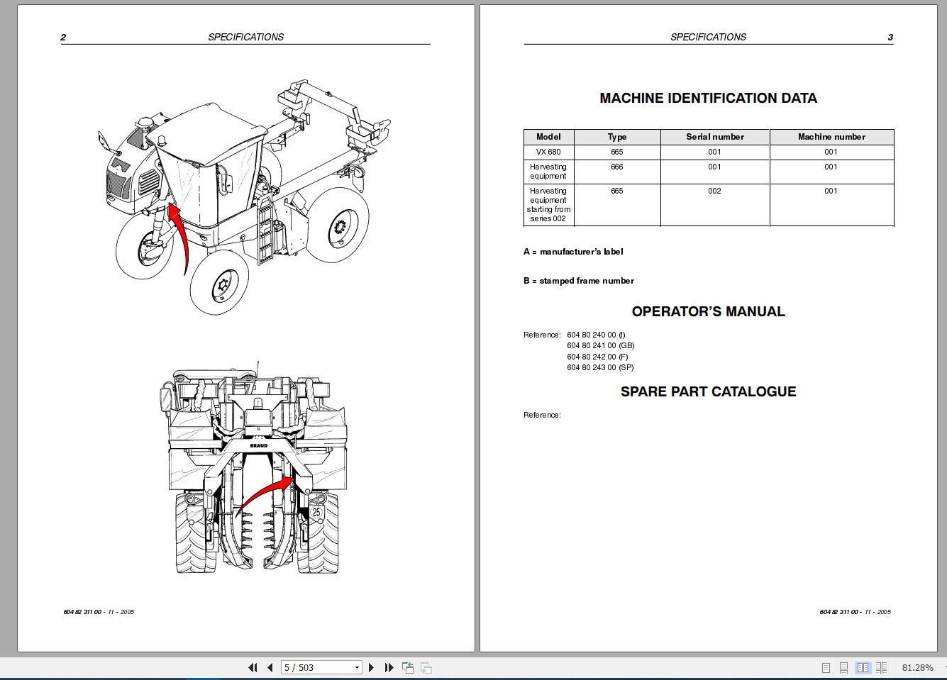New Holland Grape Harvester VX680 Service Manual6048231100 2