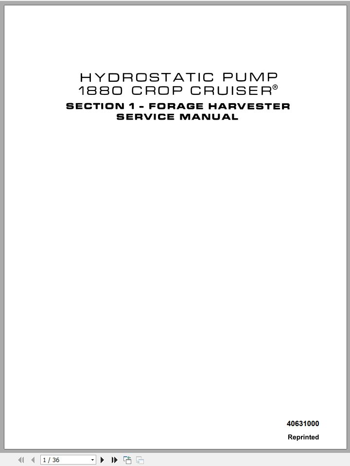 New Holland Hydrostatic Service Manual 1