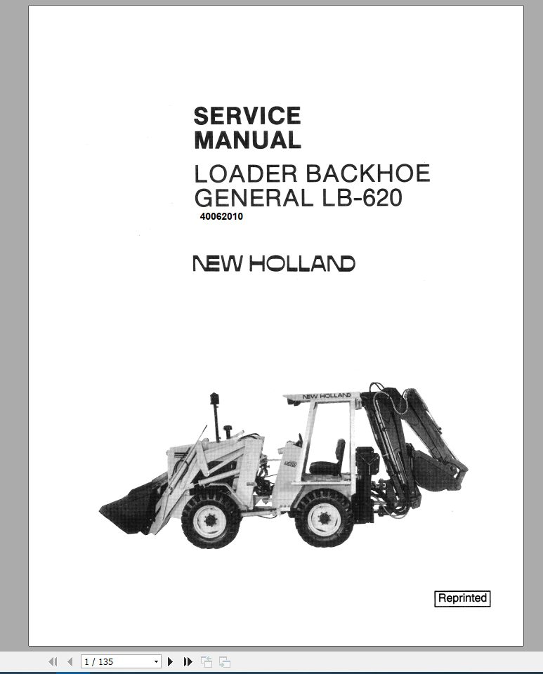 New Holland Loader Backhoe LB620 Service Manual40062010 1