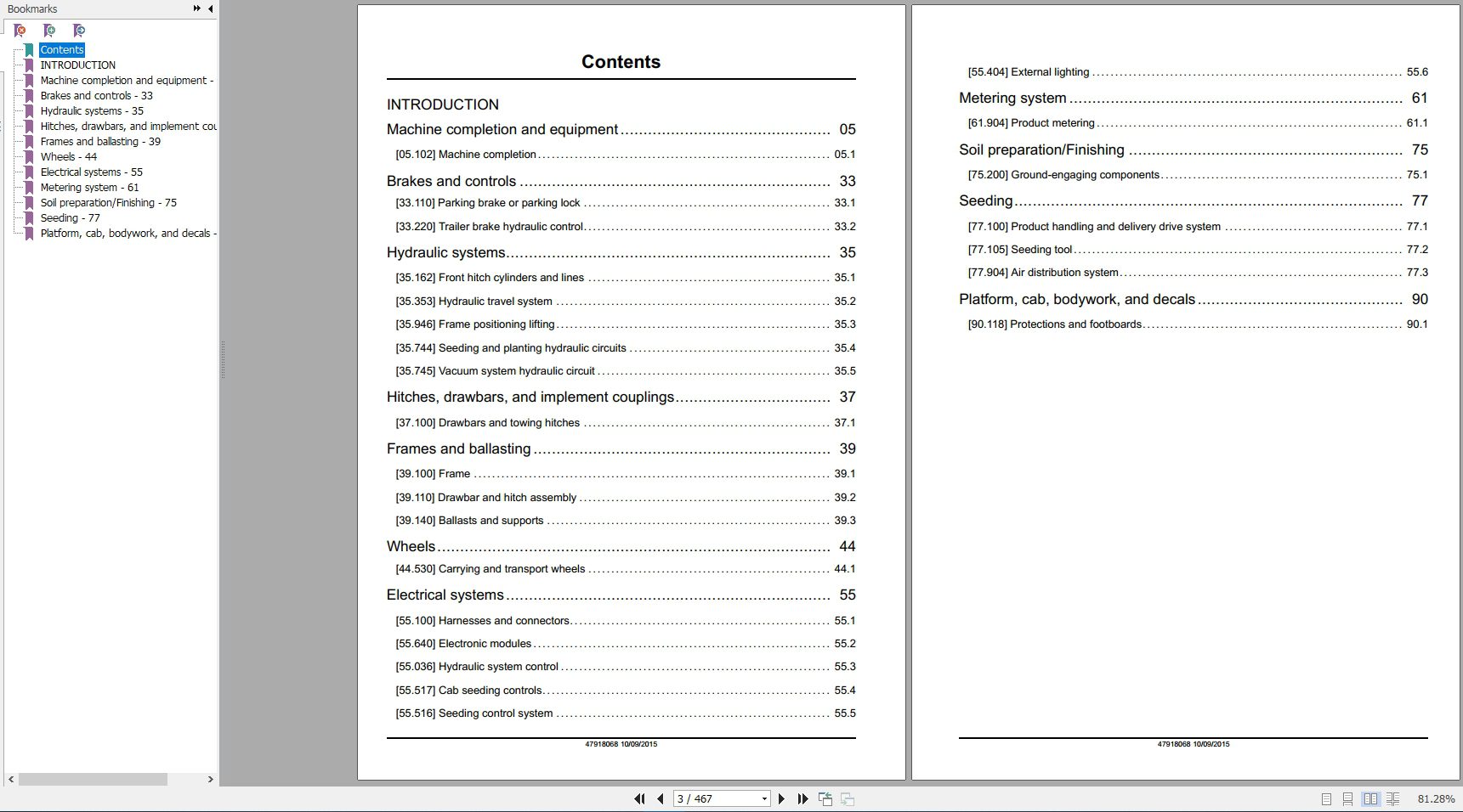 New Holland PS2045 Pneumatic Seeder Service Manual47918068 2