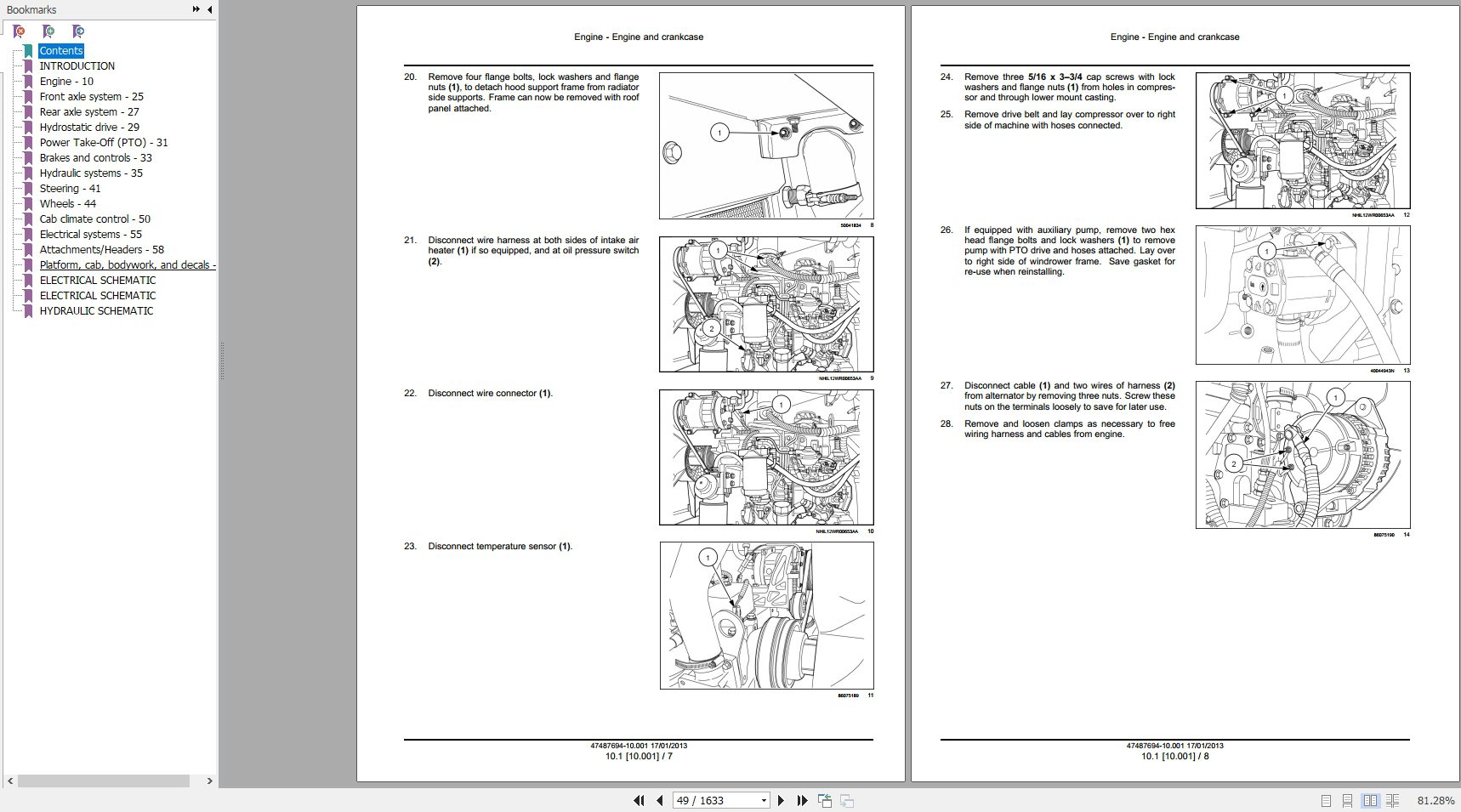 New Holland Self Propelled Windrower H8040 Service Manual47487694 2