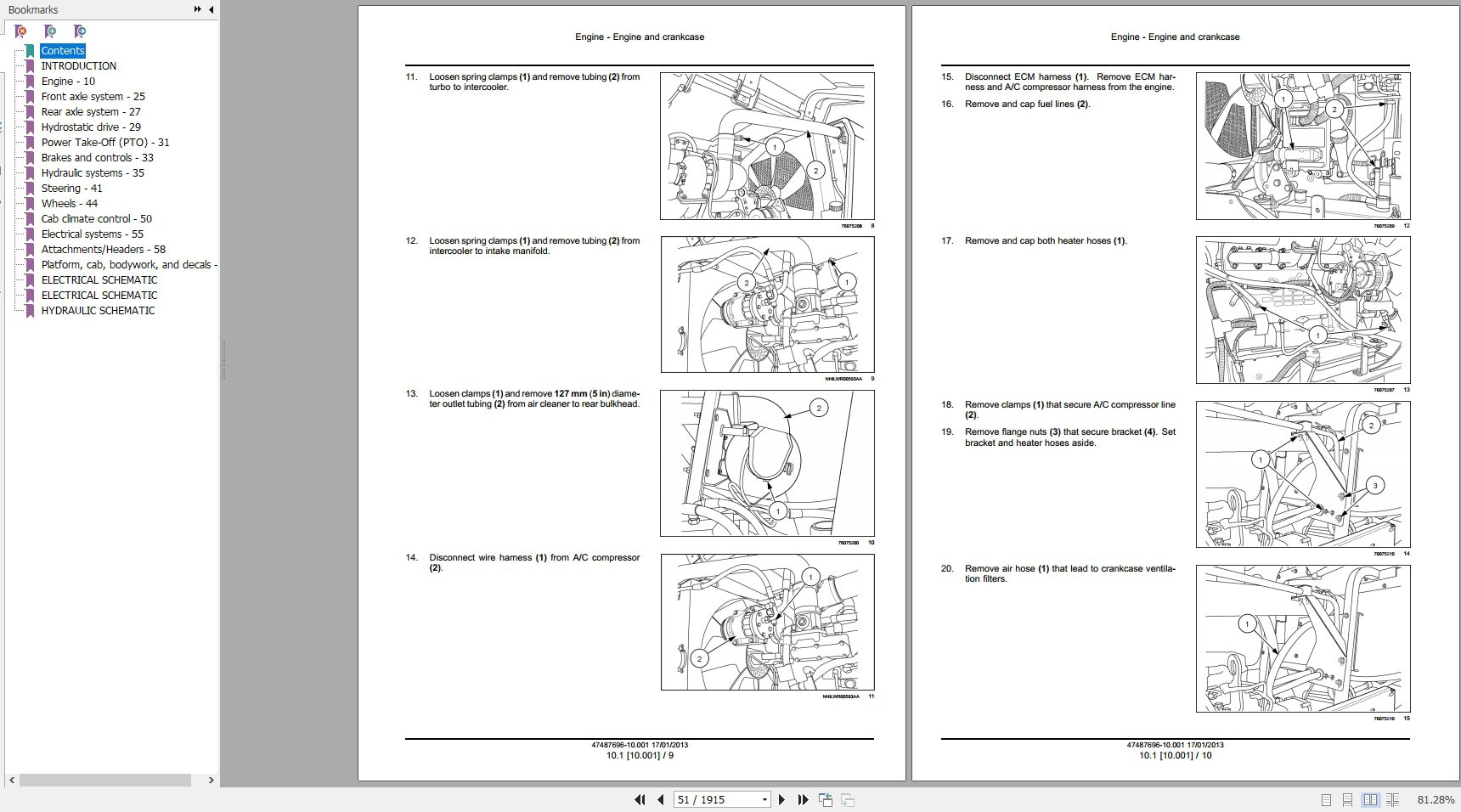 New Holland Self Propelled Windrower H9870 H9880 Service Manual47487696 3