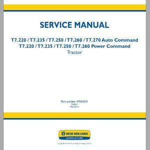New Holland T7220 T7235 T7250 T7260 T7270 Service Manual47524331 101WI