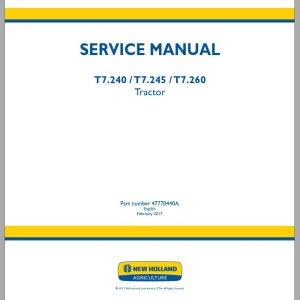 New Holland T7240 T7245 T7260 Service Manual47770440A 1