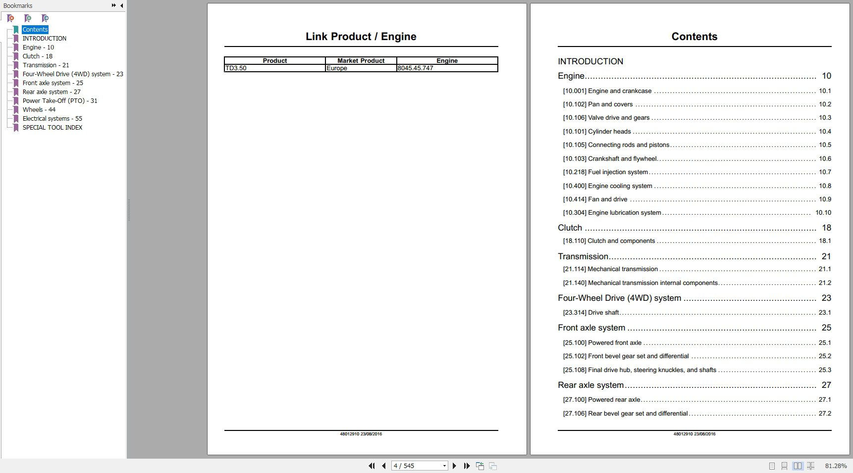 New Holland Tractor TD350 Service Manual48012910 2