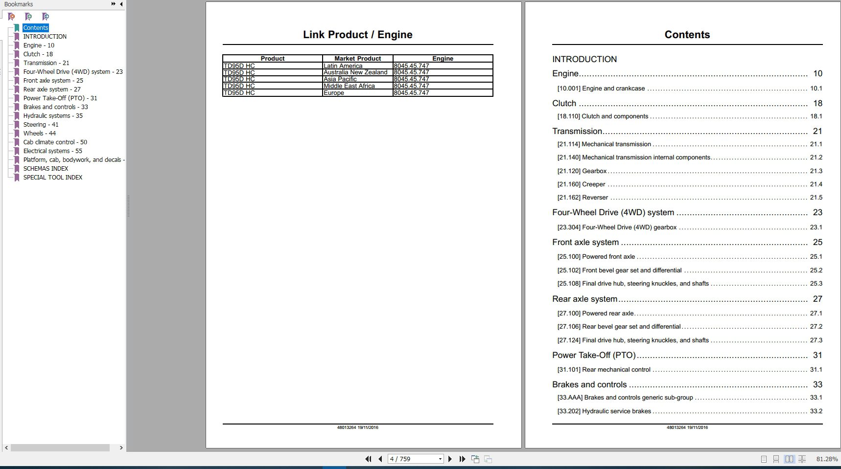 New Holland Tractor TD95D HC Service Manual48013264 2