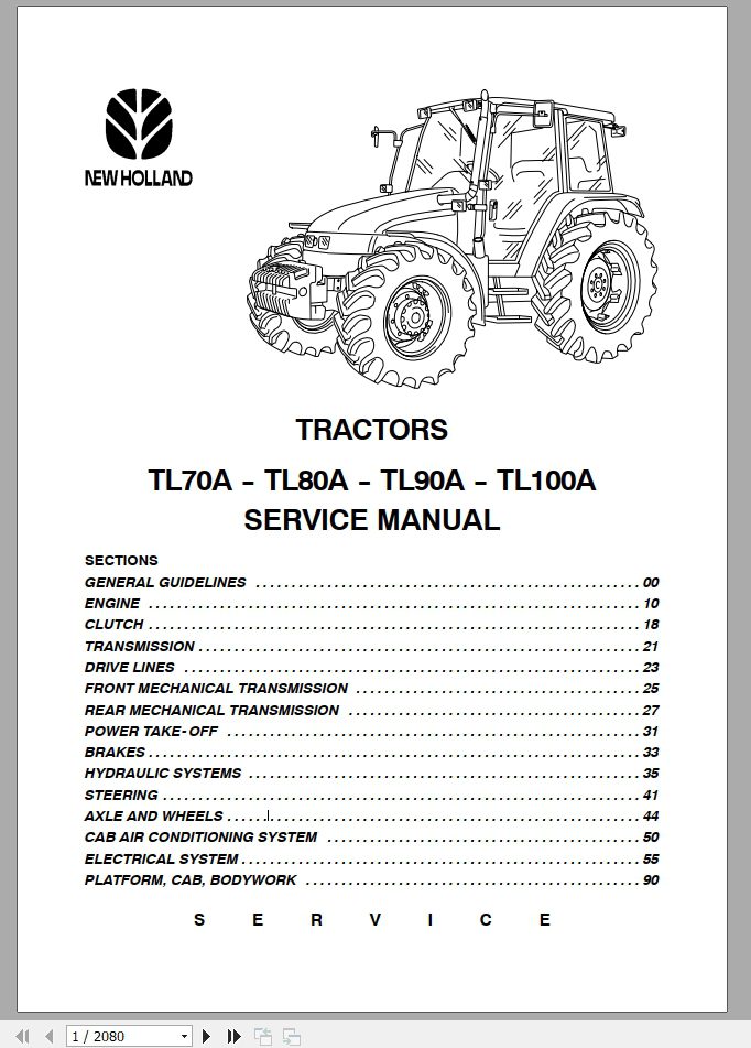 New Holland Tractor TL70A TL80A TL90A TL100A Service Manual6035451100 1